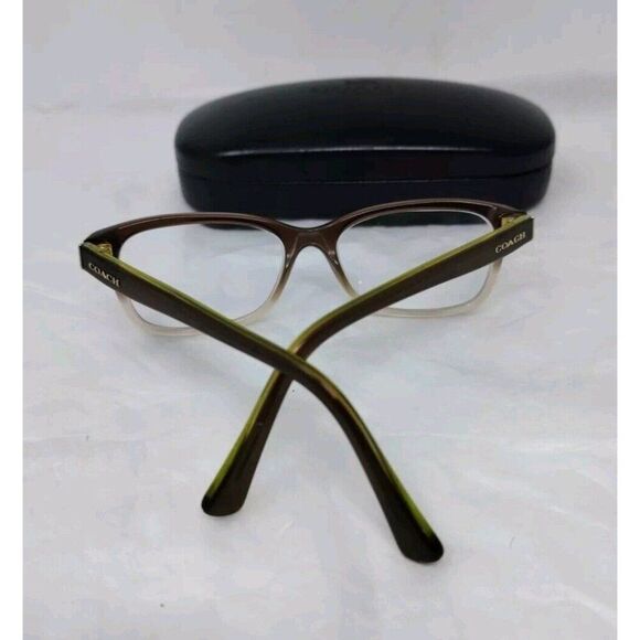 COACH HC 6089 5400 OLIVE BROWN GRADIENT PLASTIC RECTANGLE EYEGLASSES 51MM W/CASE